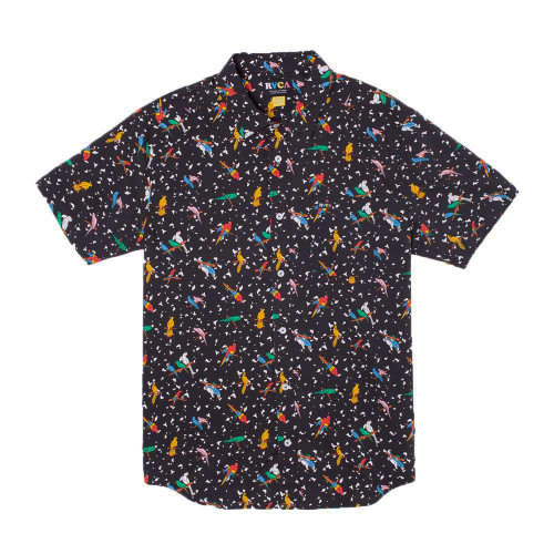 RVCA Ανδρικό πουκάμισο Luke Pelletier X Kristen Liu Wong Parrots - Short Sleeve Shirt